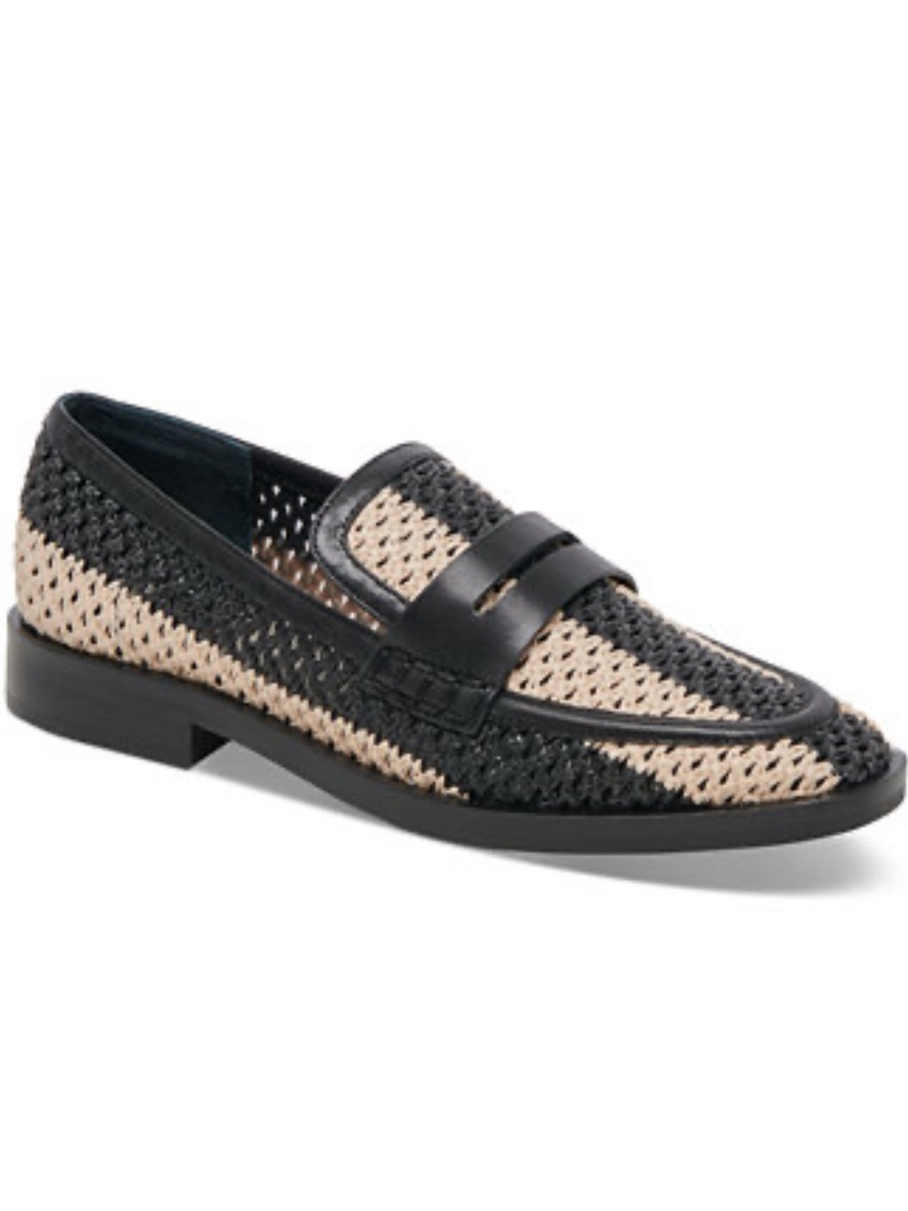 DOLCE VITA RAFFIA PENNY LOAFERS